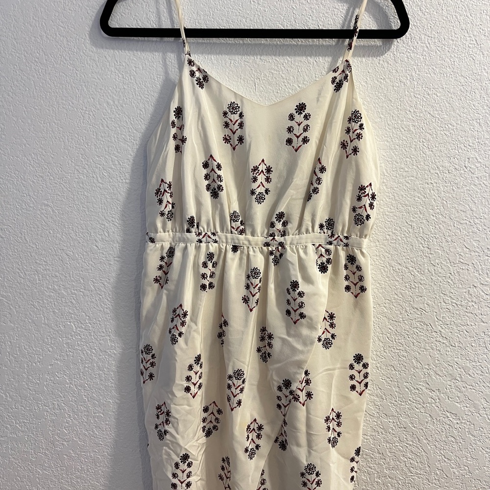 Madewell 100% Silk Floral Cream Dress (US 6)